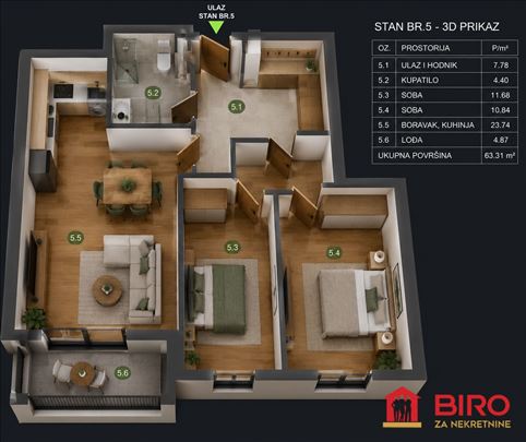 ~~~NOV trosoban stan na Novom Beogradu 63 m2~~~