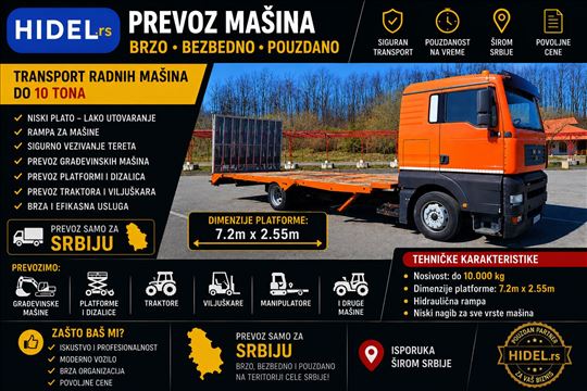 Prevoz radnih mašina do 10t