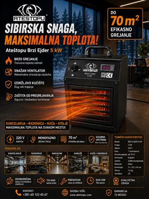 ATEŠTOPU BRZI EJDER 5KW GREJALICA 70m2