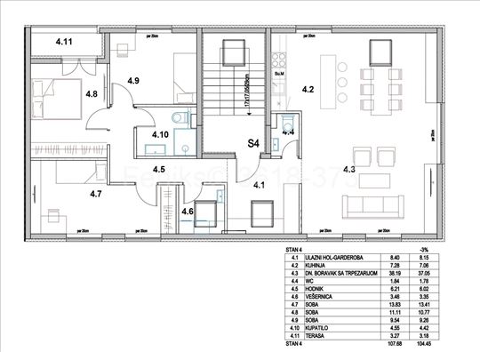 Prodaja novogradnje Borča 104,45m2