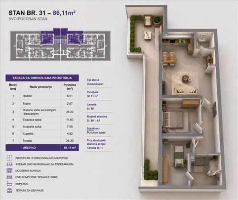Stara Pazova, Novi Banovci, Stan, 2.0, 86m2