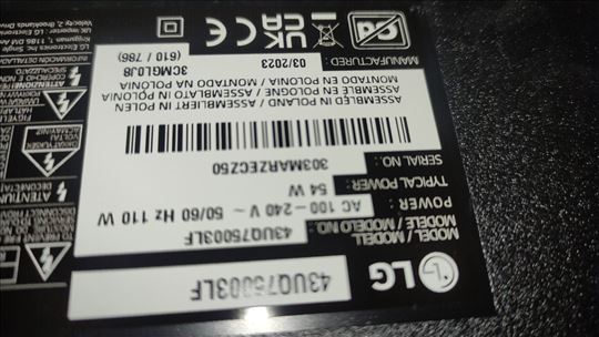 LG 43UQ75003LF - Ekran ne radi
