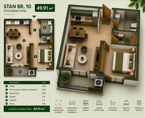 Stara Pazova, Stari Banovci, Stan, 2.0, 49m2