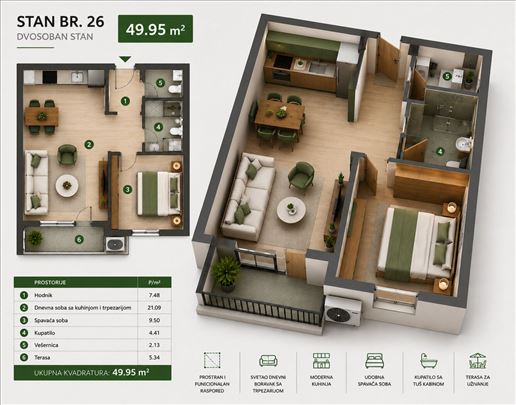 Stara Pazova, Stari Banovci, Stan, 2.0, 49m2