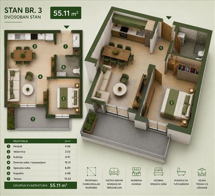 Stara Pazova, Stari Banovci, Stan, 2.0, 55m2