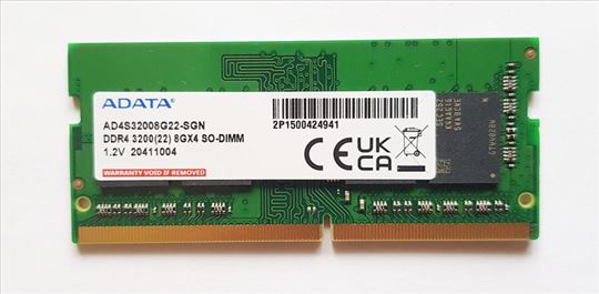 adata 8gb ddr4 3200mhz sodimm ram memorija laptop