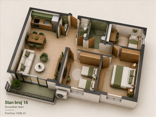 Stara Pazova, Stari Banovci, Stan, 3.0, 74m2