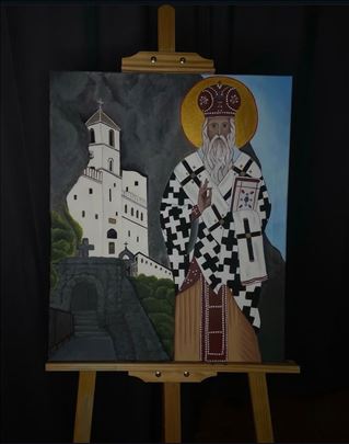 Akril na platnu 50x60, Sveti Vasilije Ostroški i m
