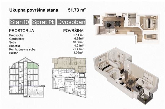 Milana Rakića-direktna prodaja, 52m2- na kredit