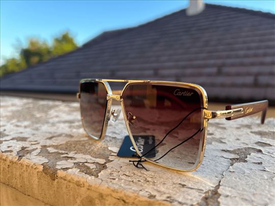 Nove Muske Cartier Oversize Naocare U Braon Zlatno