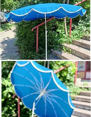 Plavi suncobran precnik 175cm / donet iz Nemačke