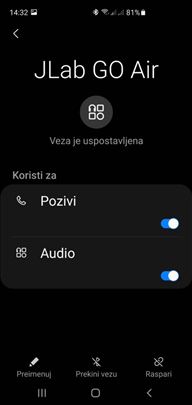 JLab Go Air Wireless Bluetooth Earbuds slusalice