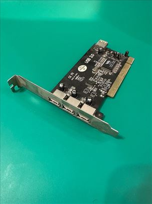 PCI kartica / adapter 3x USB 2.0 + 1x USB 2.0