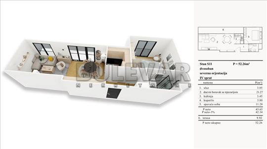 Novogradnja u blizini Doma zdravlja 2.0, 52.26 m2