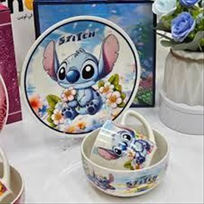 Stich Keramicki Set za Decu NOV Tanjir Cinija Solj