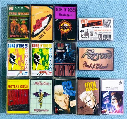 Guns N Roses/Motley Crue/Poison/Billy Idol-kaseta