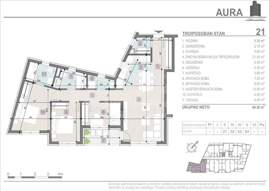 Trošarina, stan 84,38m2, projekat Aura