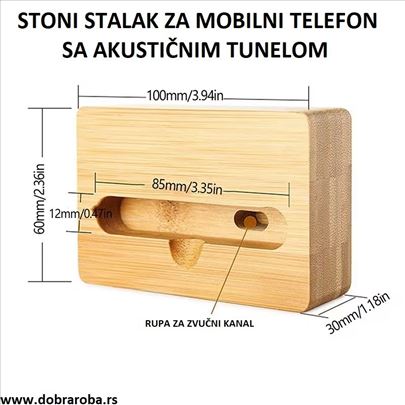 Stoni stalak za mobilni telefon sa zvučnim tunelom