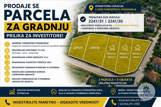Investiciona prilika – parcele za porodično stanov