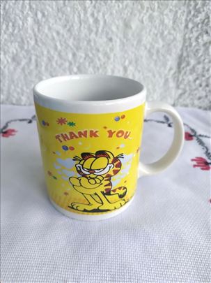 Vintage Garfild Keramička Šolja Thank You 80s
