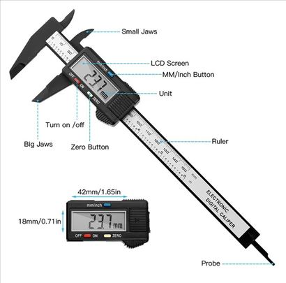 LCD digitalni elektronski subler - novo!