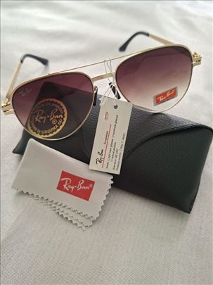 Ray Ban braon naocare za sunce sa zlatim ramom