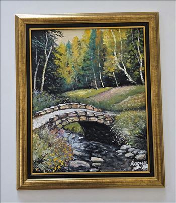 Ulje na lesonitu - Kameni most, prelepa slika!