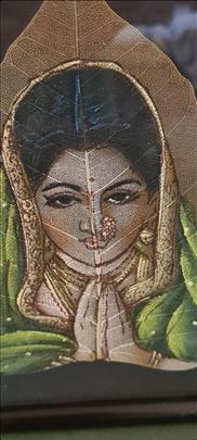 Umetnička slika indijke na listu drveta