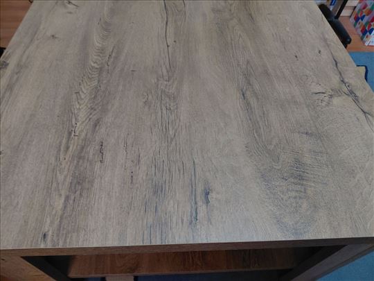 Klub sto 80x80 cm, 2 fioke, polica, rustik hrast