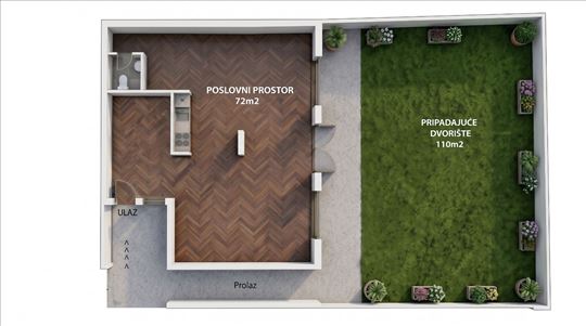 Poslovni prostor-apartman + dvorište|Gornji Zemun