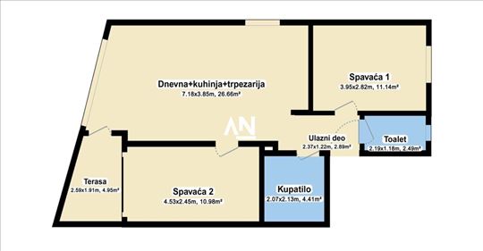 Uračunat PDV. Upravo izgrađena zgrada. Parking m.
