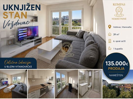 Uknjižen stan 39 m² u blizini Vitanovačke, Voždova