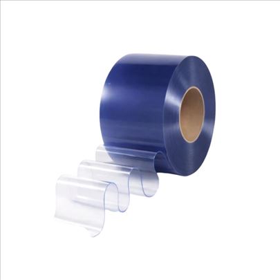 PVC trakasta zavesa 300 mm x 2 mm (plavo providna)