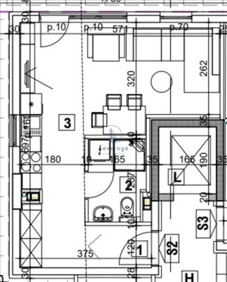 Novogradnja, Blok 72, 29.75 m2