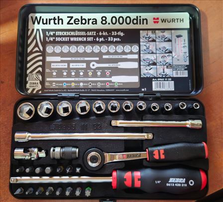 Wurth set Zebra 1/4 nasadnih kljuceva sa racnom