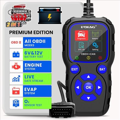 Novo - UDIAG CR720 OBD2 EOBD+CAN sa testerom napon