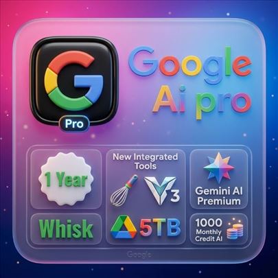 Gemini AI Pro +Veo 3 + Flow + Whisk + 5TB Google