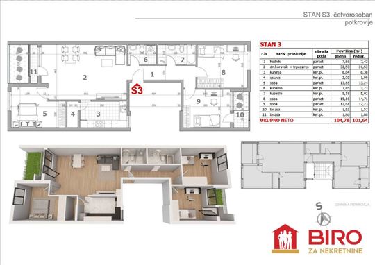 Stan,Novi Sad,Veternička Rampa,kv: 103.00, ID: 101
