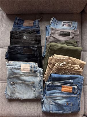 Muske Farmerice i Pantalone Vel M i L 9 Komada