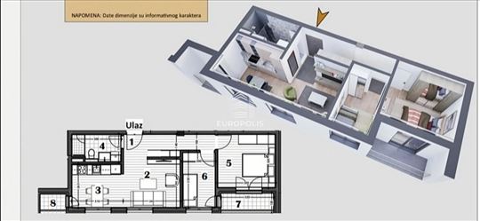 Novogradnja stan 2.5 u blizini Darvinove pošte ID#