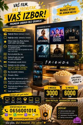 Premium streaming aplikacija za filmove i serije 