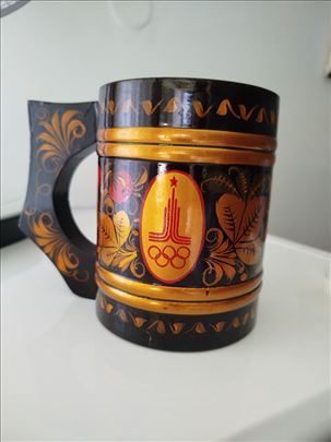 Drvena šolja za pivo - Olimpijada Moskva 80. SSSR.