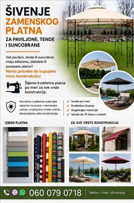 Po meri - PLATNO za paviljone, tende i SUNCOBRANE