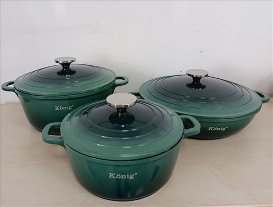 Set granitnog posuđa sa granitnim poklopcem Zeleni