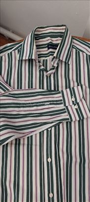 Massimo Dutti muška kosulja zeleno krem štrafte