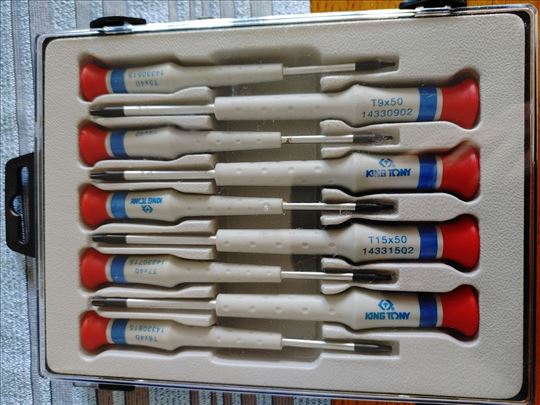 Set preciznih torx srafcigera King Tony (T4–T20)