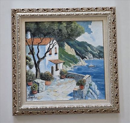 Ulje na platnu - Mediteranska terasa, prelepo!