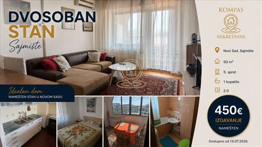 Dvosoban stan 50 m², Sajmište, Novi Sad, 5. sprat