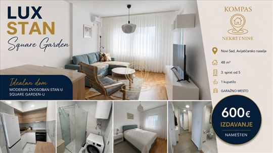Dvosoban stan sa Garaznim Mestom, 48 m², Avijatiča