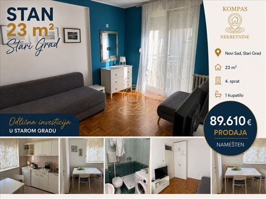 Garsonjera 23 m², Stari Grad blizu bulevara Oslobo